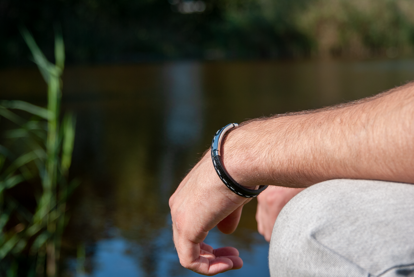 Leather dubbel strap bracelet